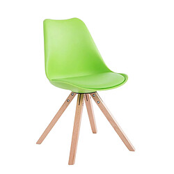 Decoshop26 Lot de 2 chaises de salle à manger scandinave synthétique vert pieds bois CDS10023