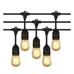 Tradex LUMINEUSE EXTÉRIEURE IP44 CASCADE DOUILLE 10XE27 11MT ST-AP Chaîne Lumineuse Extérieure Ip44 Cascade Douille Chaîne 10xe27 11mt St-ap Noir