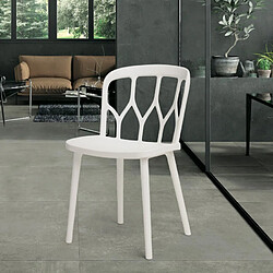 Ahd Amazing Home Design Chaises en polypropylène au design moderne pour bar, cuisine et jardin Flow, Couleur: Blanc