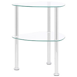 Maison Chic Table d'appoint | Table Basse 2 niveaux Transparent 38x38x50 cm Verre trempé -GKD23015