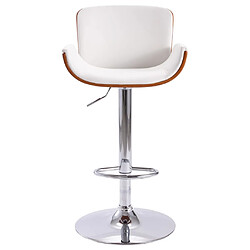 vidaXL Tabouret de bar Blanc Similicuir