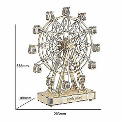 Avis Universal DIY Puzzle 3D en bois pivotant Boîte à musique Puzzle grande roue