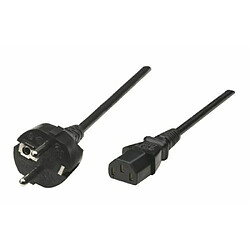 Arte Video Manhattan 1.8m IEC 60320 C13/Schuko CEE 7 1.8m CEE7/7 Schuko Coupleur C13 Noir câble électrique - cables électriques (Mâle/Femelle, Noir, 1,8 m, CEE7/7, Coupleur C13, Courbe) 