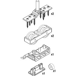 Hawa Garniture seule pour 1 porte coulissante pour vantail 120 kg Junior 120A 