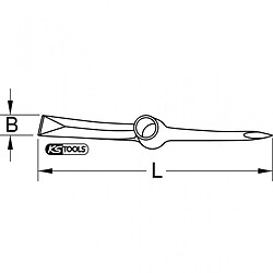 KS TOOLS 144.0901 Pioche de terrassier œil rond sans manche 2,5Kg