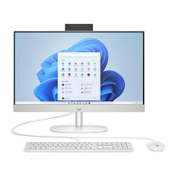 PC de Bureau HP All-in-One 24-cr0038nf - 23,8 FHD - Ryzen 5 7520U - RAM 8Go - 512Go SSD - Windows 11 - Clavier + Souris 