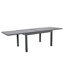 Avis Avril Paris Table de jardin extensible aluminium 270cm + 8 fauteuils empilables textilène anthracite - LIO 8