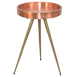 Decoshop26 Table d'appoint / porte-plante avec 3 pieds en métal et MDF couleur cuivre TABA05079