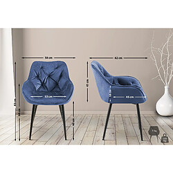 Non Lot de 2 chaises Tanna velours