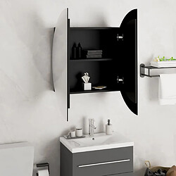 Avis vidaXL Armoire de salle de bain miroir rond et LED Noir 54x54x17,5 cm