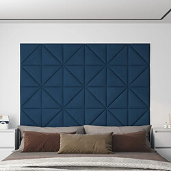 vidaXL Panneaux muraux 12 pcs Bleu 30x30 cm Velours 0,54 m² 