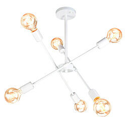 Stoex Luminaire Plafonnier Modernes Lampe de Plafond D'Intérieur Vintage Plafonnier Rétro Blanc, 6 Lumières E27 Pour Couloir Chambre Salon