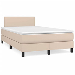 Maison Chic Lit adulte- Ensemble lit + matelas,Sommier à lattes de lit matelas cappuccino 120x190cm similicuir -GKD38191