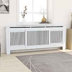 vidaXL Cache-radiateur MDF Blanc 205 cm