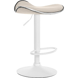 Non Tabouret de bar Shanghai simili cuir blanc 