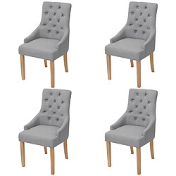 vidaXL Chaises à manger lot de 4 gris clair tissu