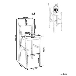 Avis Beliani Tabouret de bar Set de 2 Bois clair AMBLER