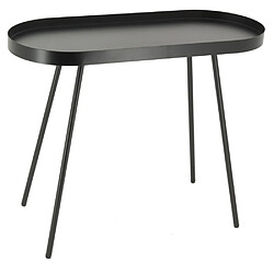 Aubry Gaspard Table basse ovale en métal noir 70 x 30 x 57 Noir.