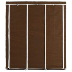 Acheter vidaXL Armoire avec compartiments et barres Marron 150x45x175 cm Tissu