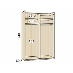 Avis Inside 75 Armoire 2 portes coulissantes Noa 198,1x240 caisse Polar façade Essence Cobalto Laquée Blanco Laquée