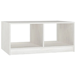 vidaXL Table basse blanc 75x50x33,5 cm bois de pin massif