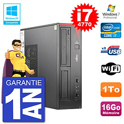 PC Fujitsu Esprimo E520 DT i7-4770 RAM 16Go Disque 1To Graveur DVD Wifi W7 · Occasion 