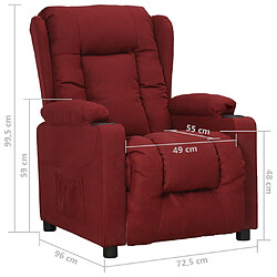 vidaXL Fauteuil Rouge bordeaux Tissu pas cher