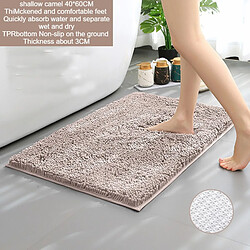 LUUCOZK Tapis de bain antidérapants absorbants à séchage rapide, décoration de salle de bain, dessous en TPR camel 40 x 60 cm-Taille standard