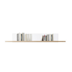 Pegane Etagère murale coloris Chêne Cambrian / Blanc - Longueur 172 x profondeur 24 x hauteur 23 cm 