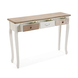 Avis Versa Meuble d'entrée étroit, Table console Boedo 109x30x78,5cm,Bois, marron et blanc