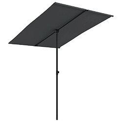 vidaXL Parasol de jardin avec mât en aluminium 2x1,5 m Noir