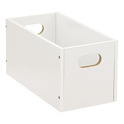 Avis Toilinux Lot de 6 Boîtes de rangement rectangulaire en MDF - L. 31 x H. 15 cm - Blanc