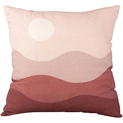 Pt' Coussin en coton 45 x 45 cm Sunset rose clair. Coussin en coton 45 x 45 cm Sunset rose clair