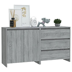 Avis Maison Chic Ensemble de 2 Buffets,commode,console pour rangement Sonoma gris Bois d'ingénierie -MN27789