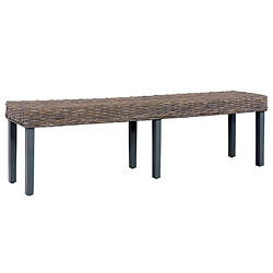 vidaXL Banc 160 cm Gris Rotin naturel kubu et bois de manguier massif