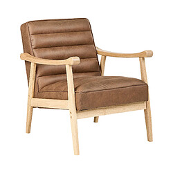 Beliani Fauteuil Marron LEKNES