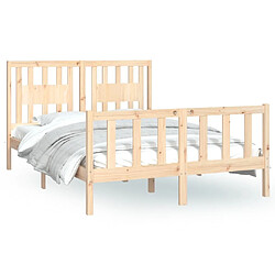 Maison Chic Cadre/structure de lit avec tête de lit pour adulte - Lit Moderne Chambre bois pin massif 120x200 cm -MN72605