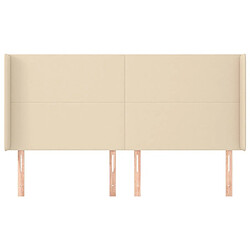 Avis Maison Chic Tête de lit scandinave avec oreilles,meuble de chambre Crème 183x16x118/128 cm Tissu -MN75863