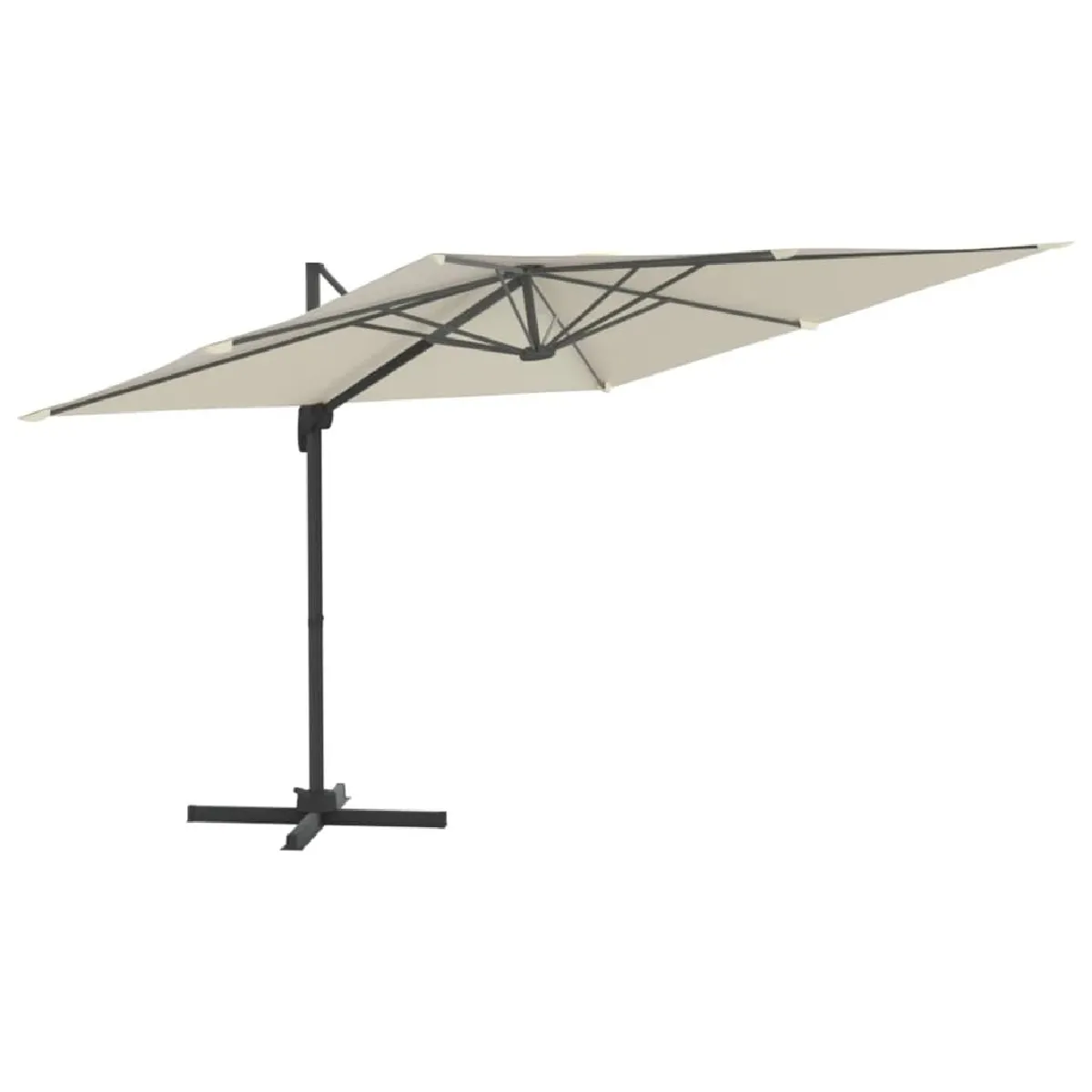 Maison Chic Parasol Jardin | Parasol déporté avec mat en aluminium Blanc sable 400x300 cm - GKD26528