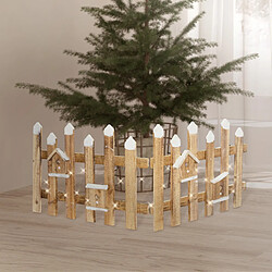 Ecd Germany Clôture de jardin de Noël illumination LED décoration festive en bois 98x39 cm