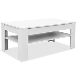 vidaXL Table basse bois d'ingénierie 110x65x48 cm Blanc