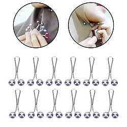 12X Broches Pins Hijab Écharpe Perle Épingle De Sécurité Pull Châle Clips Gris