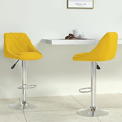 vidaXL Tabourets de bar lot de 2 jaune moutarde velours 