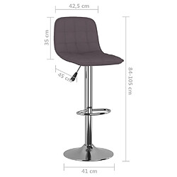 vidaXL Tabourets de bar lot de 2 taupe tissu pas cher