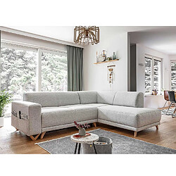 Bestmobilier Bella - canapé d'angle L convertible - 5 places - avec coffre - droit