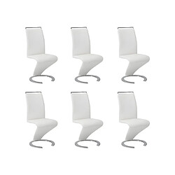 Avis Vente-Unique Lot de 6 chaises TWIZY - Simili Blanc