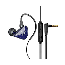 LUUCOZK Casque intelligent d'appel stéréo surround TPE filaire avec microphone pour téléphone - Bleu