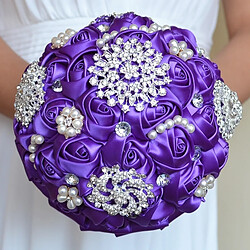 Wewoo Mariage tenant perle fleurs de Violet diamant accessoires de bouquet de mariée demoiselle d'honneur strass partie décoration de fournitures, diamètre: 20cm