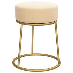 vidaXL Tabouret rond Abricot Velours