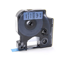 vhbw cassette à bande cartouche 12mm noir sur bleu pour imprimante d´étiquette Dymo LabelManager 210D, 260P, 280 remplace Dymo D1, 45016. 